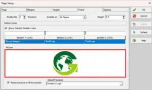 Figure 2: Logo placed in the footer's bottom-left section.